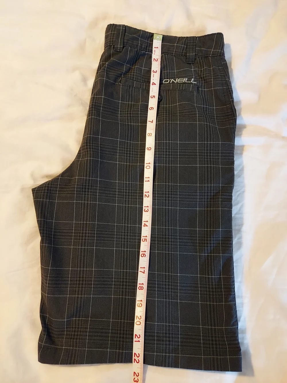 O'Neill Gray Plaid Casual Shorts Skater Surf Chino - Men’s Size 34